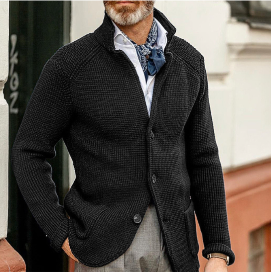 Men'S Long Sleeve Thickening Cardigan Warm Casual Jacket-4