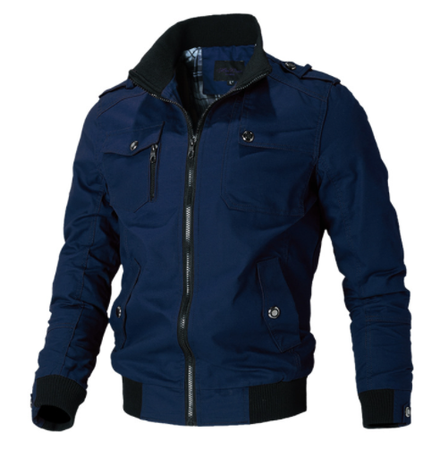 Men's Fashion Casual Military Windbreaker Jacket Cotton Coat-5
