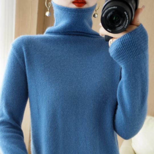 Pullover Slim Knit Sweater Versatile Turtleneck Bottoming Sweater-7