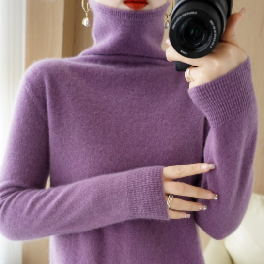 Pullover Slim Knit Sweater Versatile Turtleneck Bottoming Sweater-12