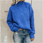 Ladies Turtleneck Twist Knit Sweater-4