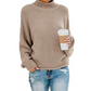 Hot Sale - Loose Solid Color Large Size Turtleneck Sweater-2
