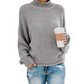Hot Sale - Loose Solid Color Large Size Turtleneck Sweater-4
