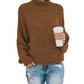Hot Sale - Loose Solid Color Large Size Turtleneck Sweater-11
