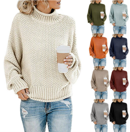 Hot Sale - Loose Solid Color Large Size Turtleneck Sweater