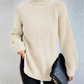 🔥Køb 2 gratis forsendelse🔥Cotton Turtleneck Raglan Sleeve Split Hem Sweater (50% RABAT)