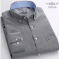 Men's Oxford Plaid Stripe Button Down Collar Shirt-3
