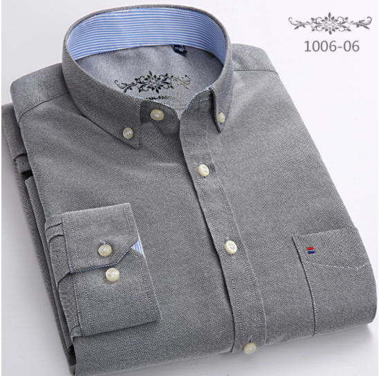 Men's Oxford Plaid Stripe Button Down Collar Shirt-3