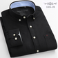 Men's Oxford Plaid Stripe Button Down Collar Shirt-5