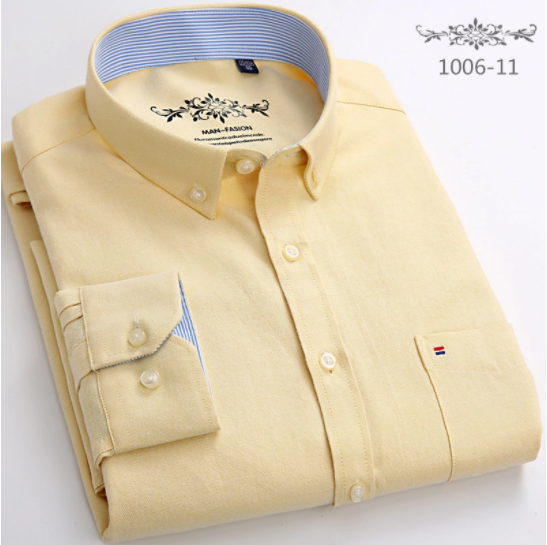 Men's Oxford Plaid Stripe Button Down Collar Shirt-6