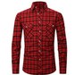 Men's Plaid Flannel Lapel Long Sleeve Shirt-1