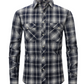 Men's Plaid Flannel Lapel Long Sleeve Shirt-3