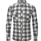 Men's Plaid Flannel Lapel Long Sleeve Shirt-6