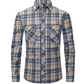 Men's Plaid Flannel Lapel Long Sleeve Shirt-7