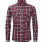 Men's Plaid Flannel Lapel Long Sleeve Shirt-12