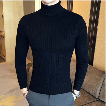 Men's Turtleneck Slim Casual Pullover Sweater-6