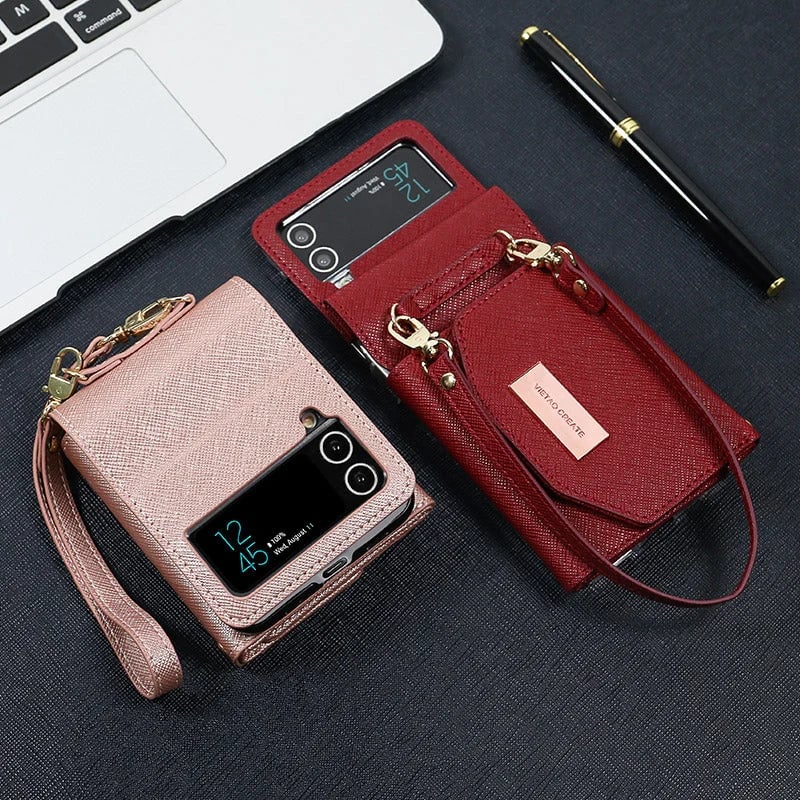 🔥Last Day Sale 49%🔥Travel Folding Wallet Case Leather Card Holder Cover for Samsung Flip3 5G/ Flip4