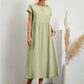 Sista dagsförsäljning 49%Spring mode Solid färg bomull Lin Pocket Dress (köp 2 gratis frakt)