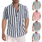 2022 New Men's Striped Casual Short Sleeve Shirts