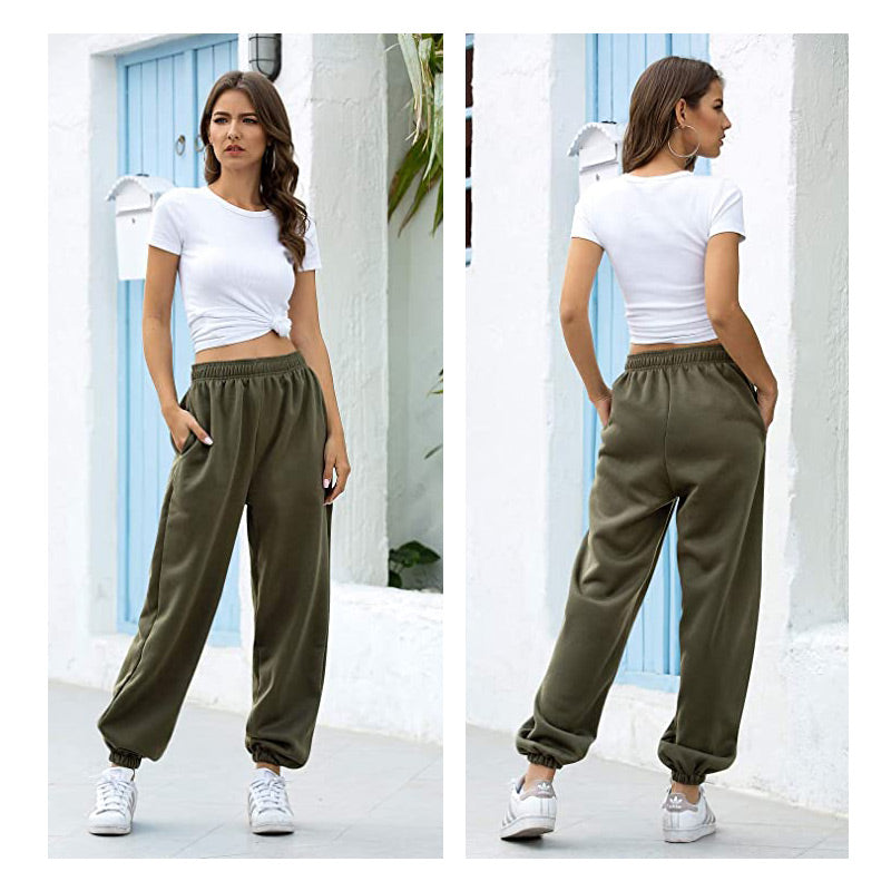 Women's High Waist Wide Leg Jogger Pants