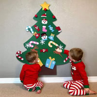 ❤Árbol de Navidad de fieltro de bricolaje para niños