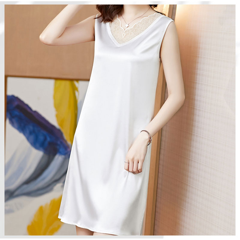 New Silk Sleeveless V-neck Dress-7