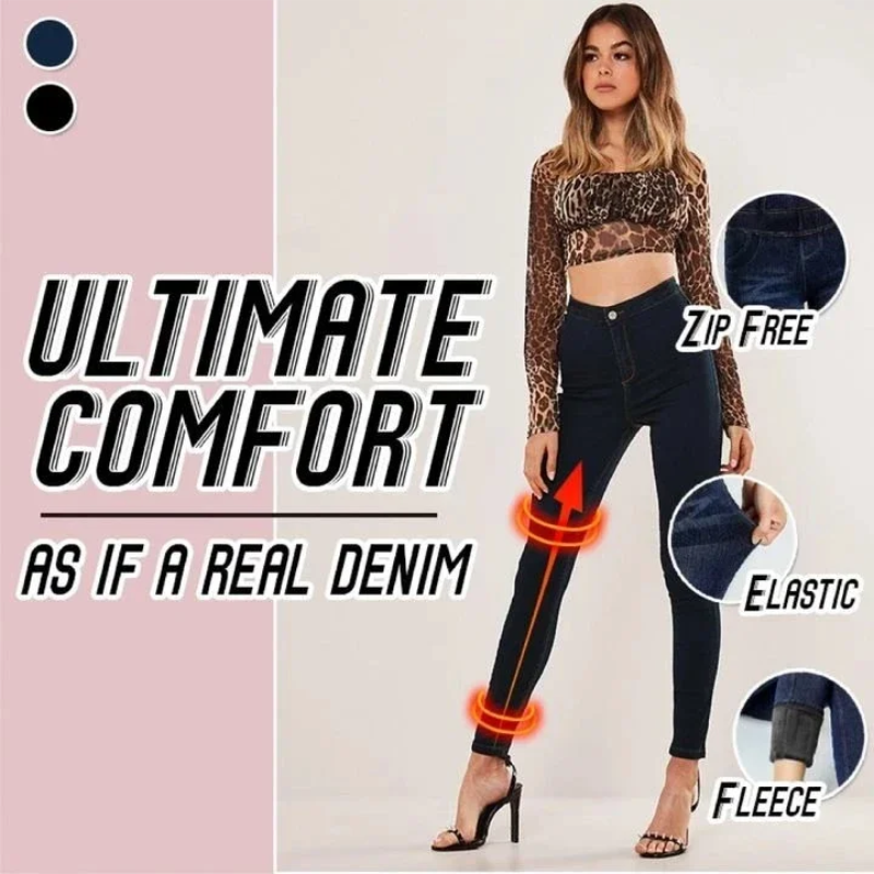 🔥Comprar 2 frete🔥grátis velo térmico denim jeggings