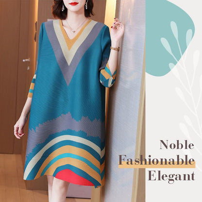 🔥2023 nytår Hot Sale 50% rabat V-hals🔥Noble Elegant Loose Dress (Køb 2 gratis forsendelse)