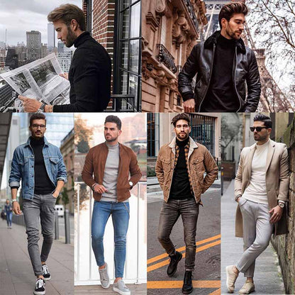 🔥inverno 2022 Hot Deals 50% de desconto🔥na camisola masculina Slim Fit Turtleneck Fleece