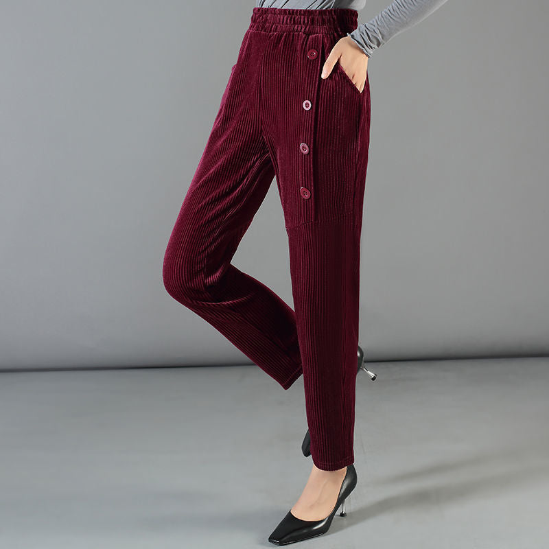 🔥Koop 2 gratis verzending🔥Dames Warme Corduroy High Waist Broek