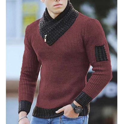 Sista dagen 50% OFF Män Gentlemen Sticka Turtleneck Sweater Etnisk Style Pullover
