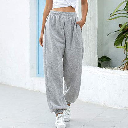 Women's High Waist Wide Leg Jogger Pants