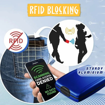 🔥Promoção Black Friday 50% de desconto🔥Bloqueio RFID Carteira de Alumínio Titular de Cartões de Crédito