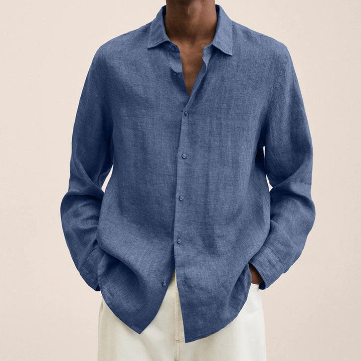 2022 Men's Linen Long Sleeve Shirt-1