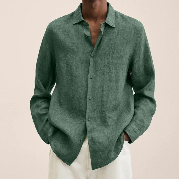 2022 Men's Linen Long Sleeve Shirt-4