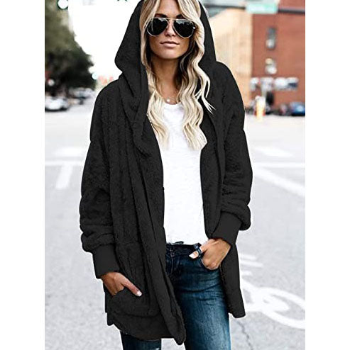 🔥Christmas hot sale 50% off🔥Women's Winter Plush Hoodie Cardigans with Pockets