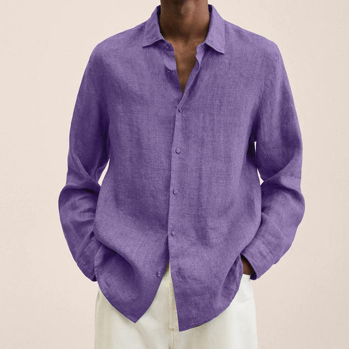 2022 Men's Linen Long Sleeve Shirt-2