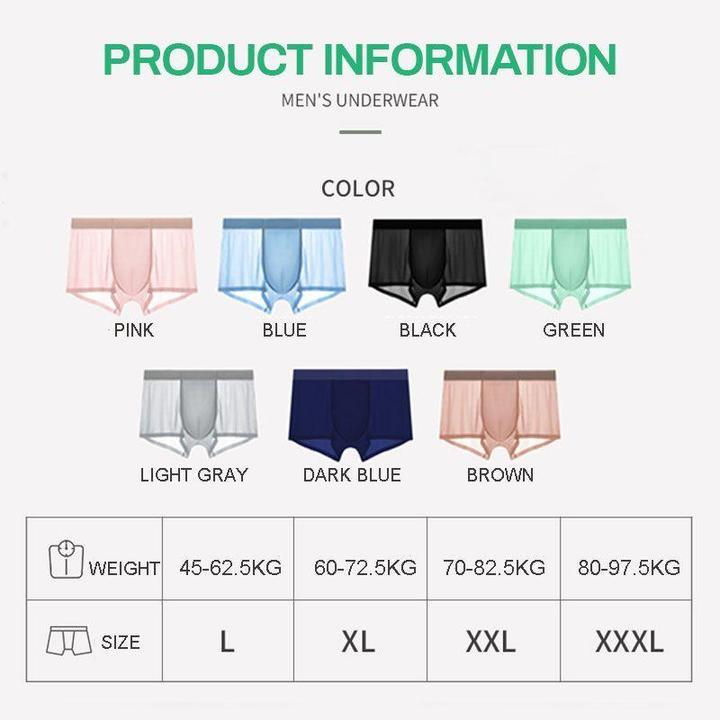 HOTSÄLJNINGMäns Ice Silk Boxer Shorts underkläder