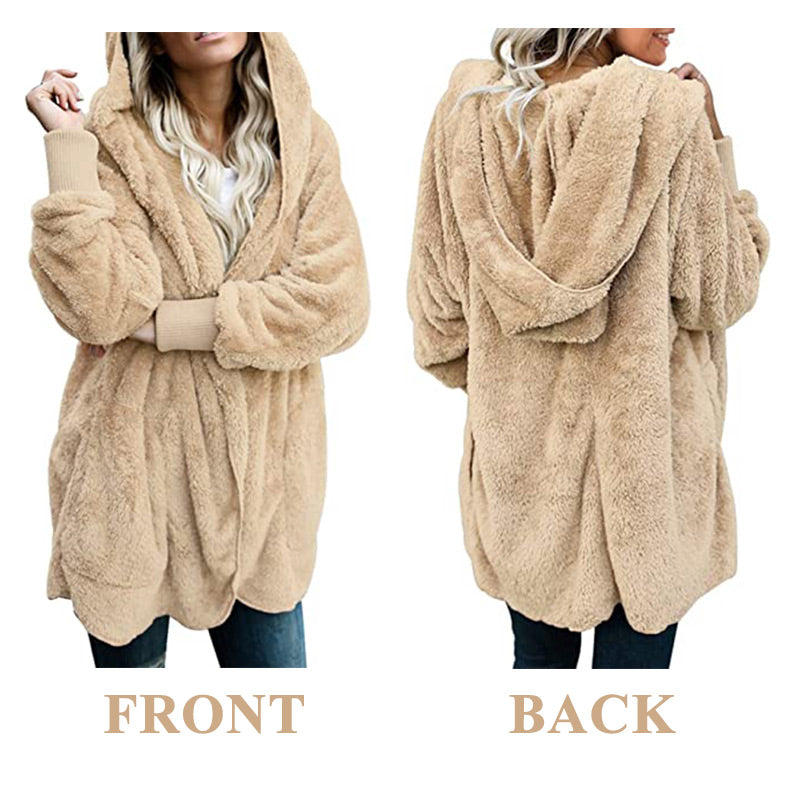 🔥Christmas hot sale 50% off🔥Women's Winter Plush Hoodie Cardigans with Pockets