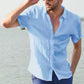 Men's solid color short-sleeved shirt-4