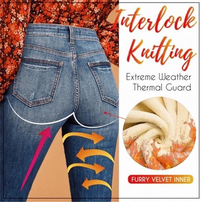 Acheter 2 Livraison gratuiteJegging en denim polaire thermique