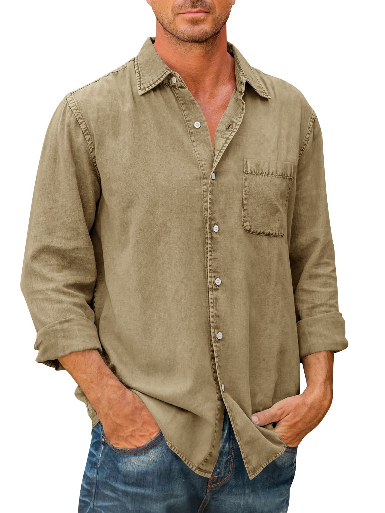 Men's High Quality Denim Shirts Long Sleeve-BUY 1 GET 1 FREE-5