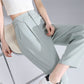 High Waist Ice Silk Slim-fit Suit Pants-5