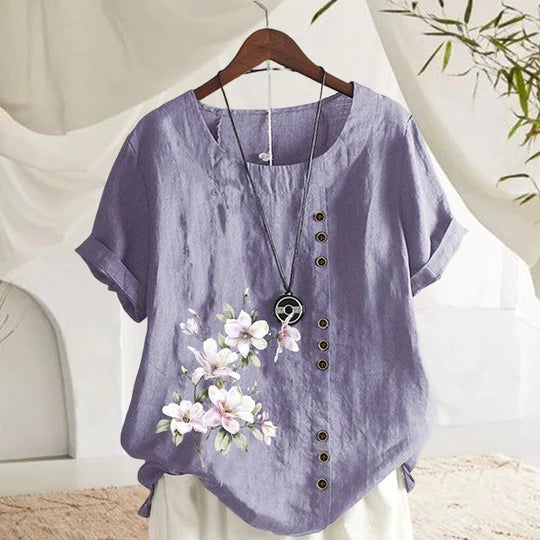 Floral Cotton Linen Shirt-7