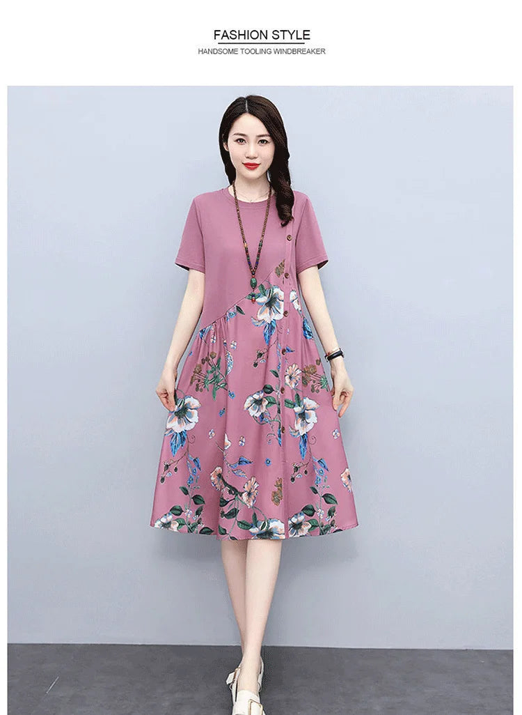 High-end Cotton and Linen Dress-5