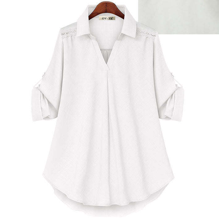 Street Fashion Women's V-neck Casual Loose Comfy Shirt-12