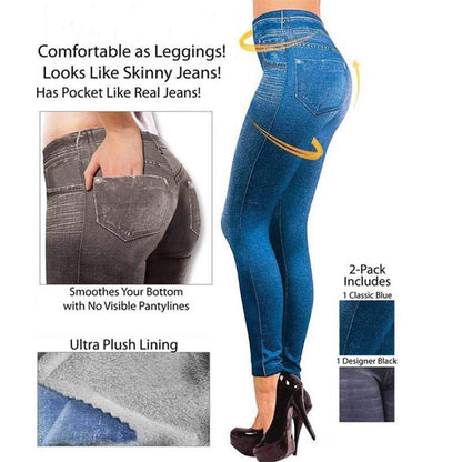 Comprar 2 envío gratisThermal Fleece Denim Jeggings