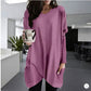 Comfortable Solid Color Loose Casual Long Sleeve T-Shirt-20