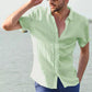 Men's solid color short-sleeved shirt-6
