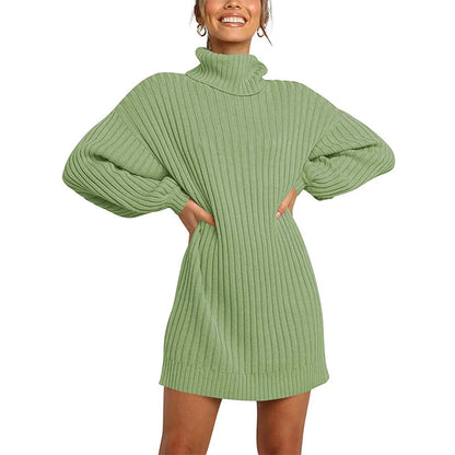 KuumamyyntiNaisten turtlenkautta pitkällä lyhtyy hihassa Loose Sweater mekko (ostu 1 ILMAINEN SHIPPING)